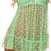 New Green Dotted Babydoll Lingere And Matching G-String Panties Size S