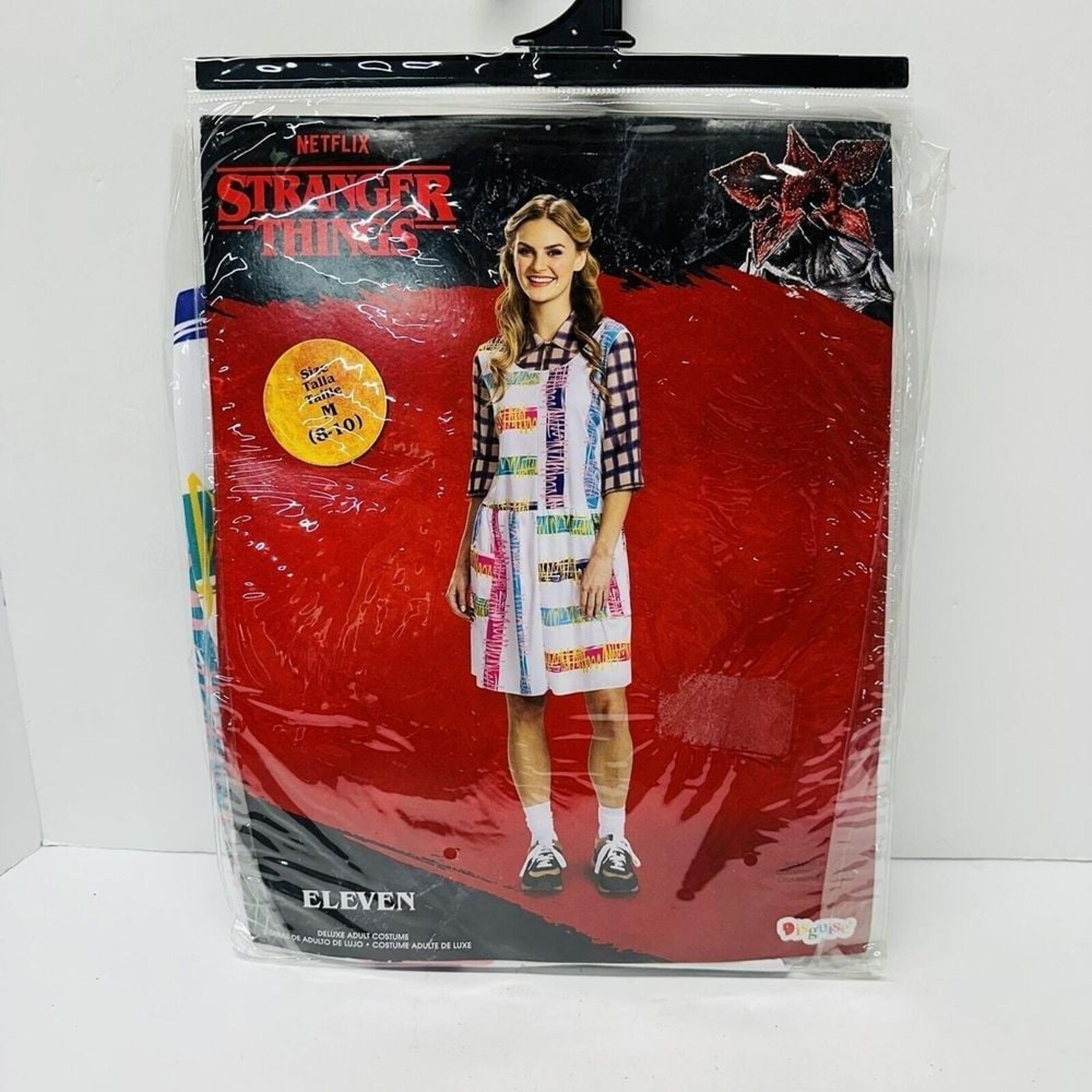 Adult Stranger Things Eleven 80s Chic Neon Dress Womens Halloween Costume M