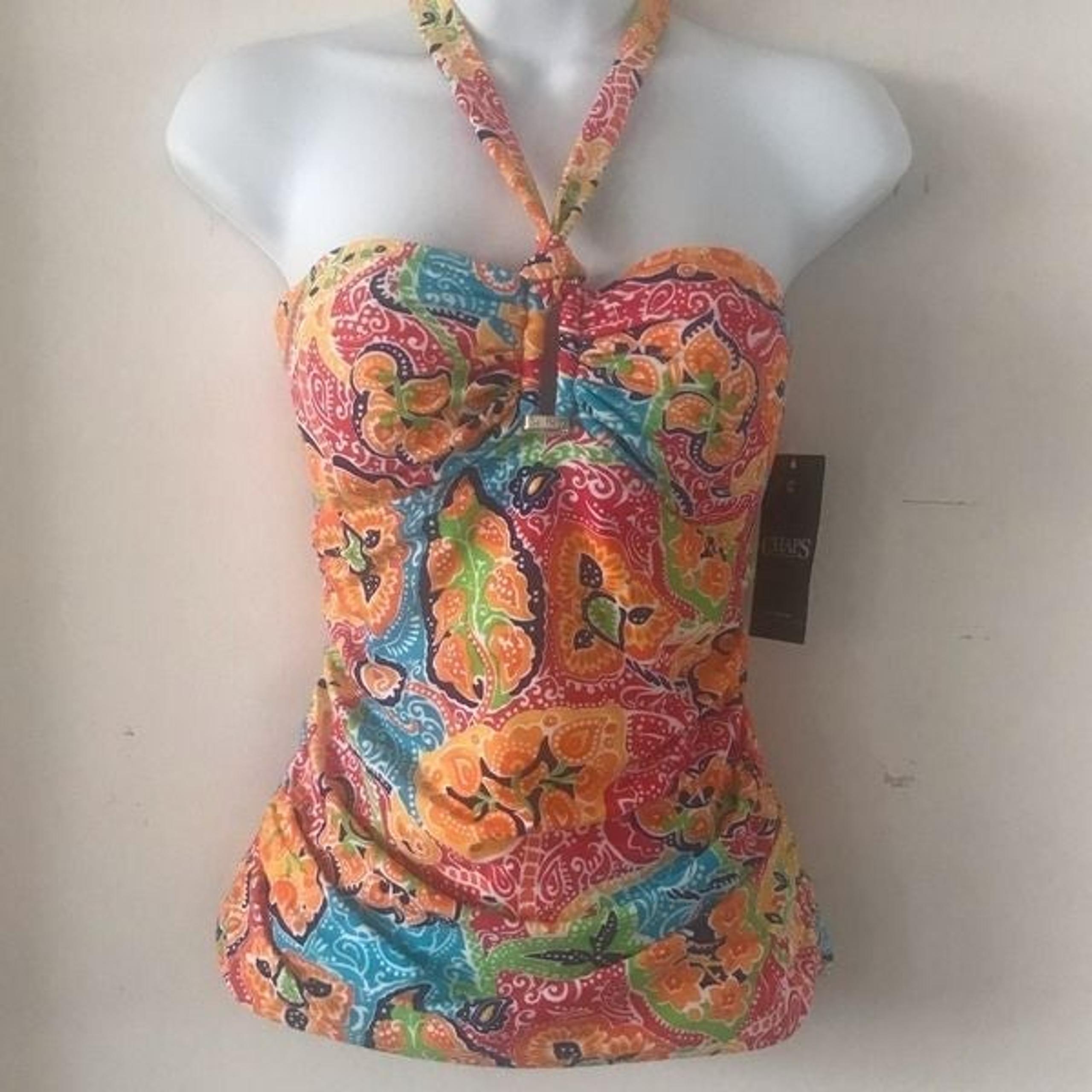 Chaps Tankini Swim Top Halter