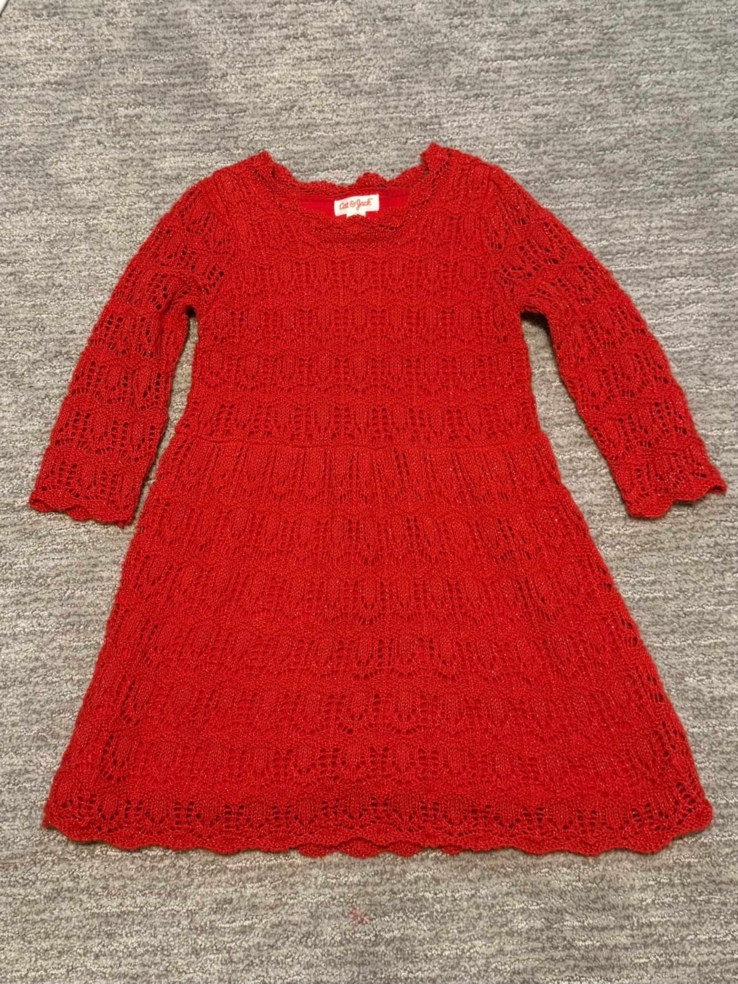 Girls red sweater dress