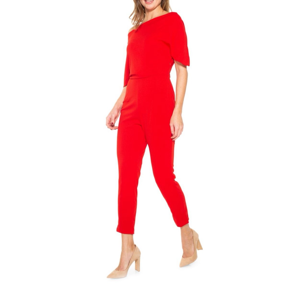 ALEXIA ADMOR Draped One-Shoulder Jumpsuit