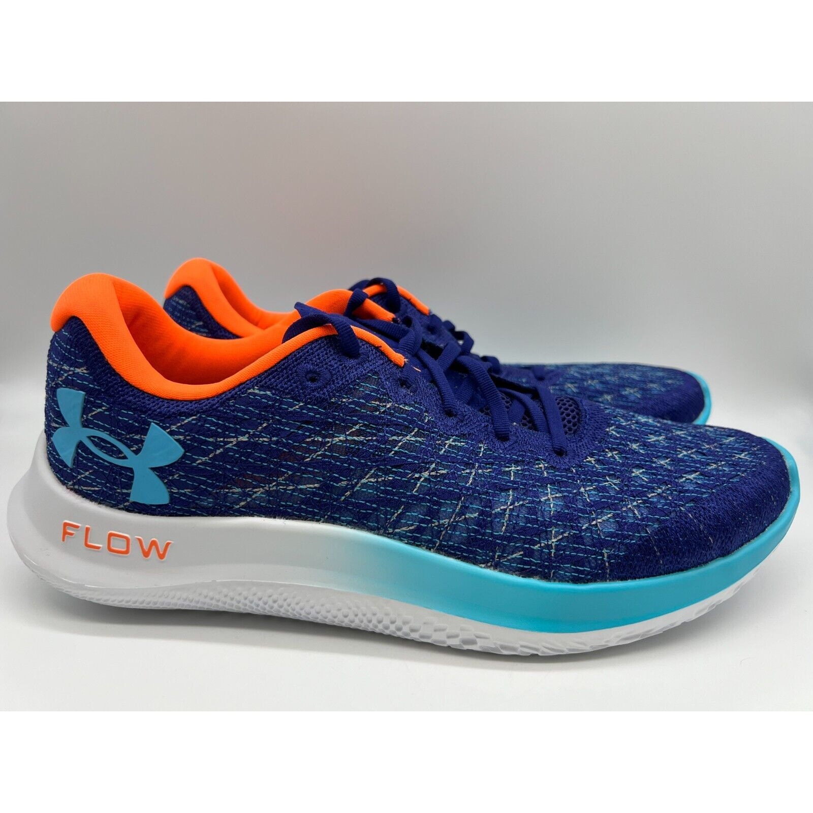 Under Armour Flow Velociti Wind 2 Running Sonar Blue Orange Blast Men's Size 13