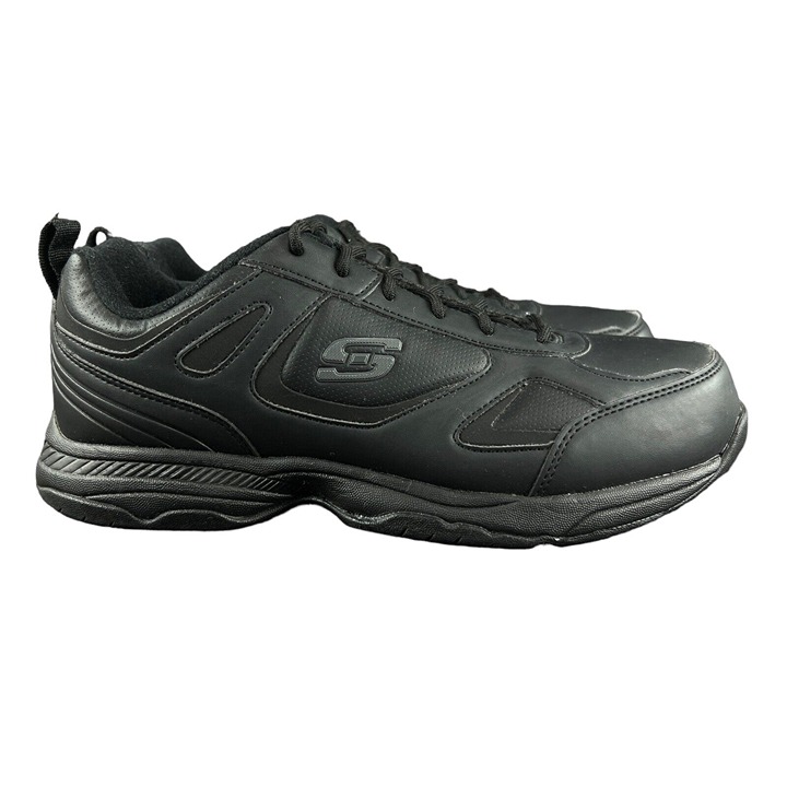 Skechers Relaxed Fit Memory Foam Slip Resistant Black Work Shoes Size 9 Wide