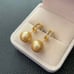 South Sea Golden Pearls 11mm Dangle Drop Earrings