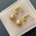 South Sea Golden Pearls 11mm Dangle Drop Earrings