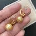 South Sea Golden Pearls 11mm Dangle Drop Earrings