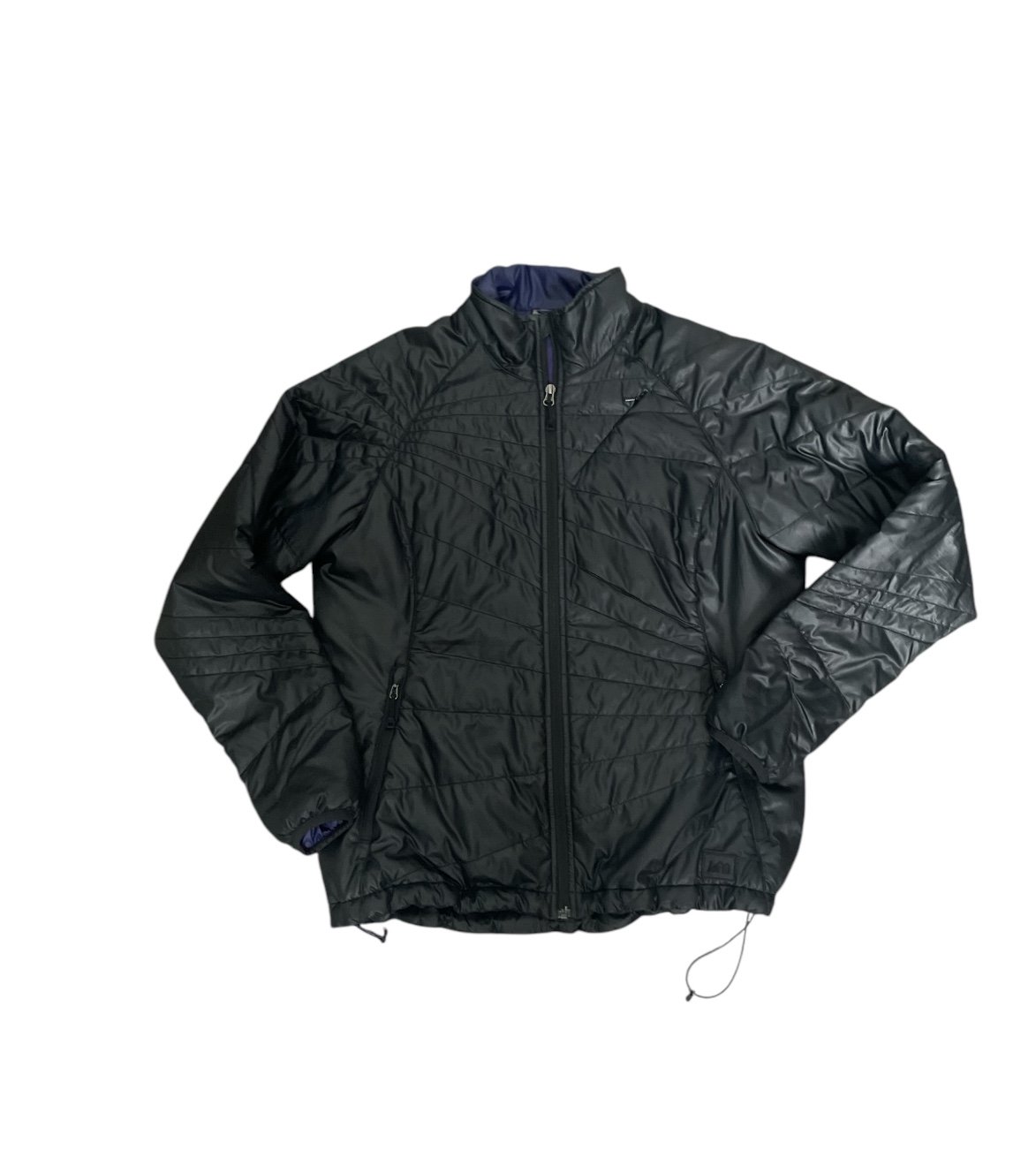 REI Jacket Womens Large Black Primaloft Lightweight Puffer Packable Quilted