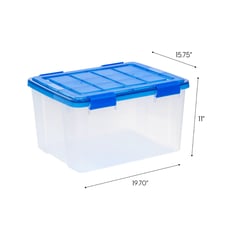 44 Quart Gasket Clear Plastic Storage Box with Lid