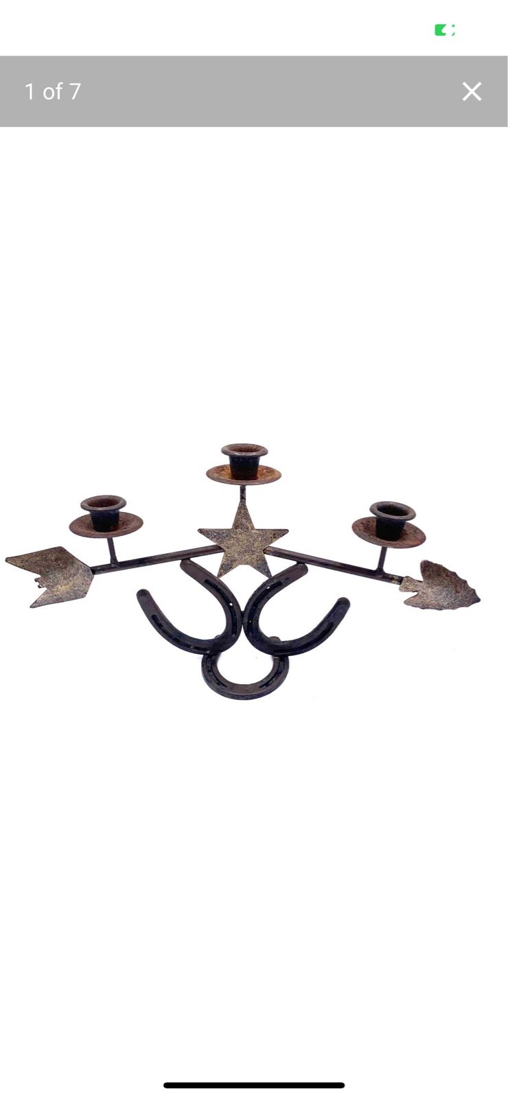 Western style Diamond Pony three arm star arrow candlestick