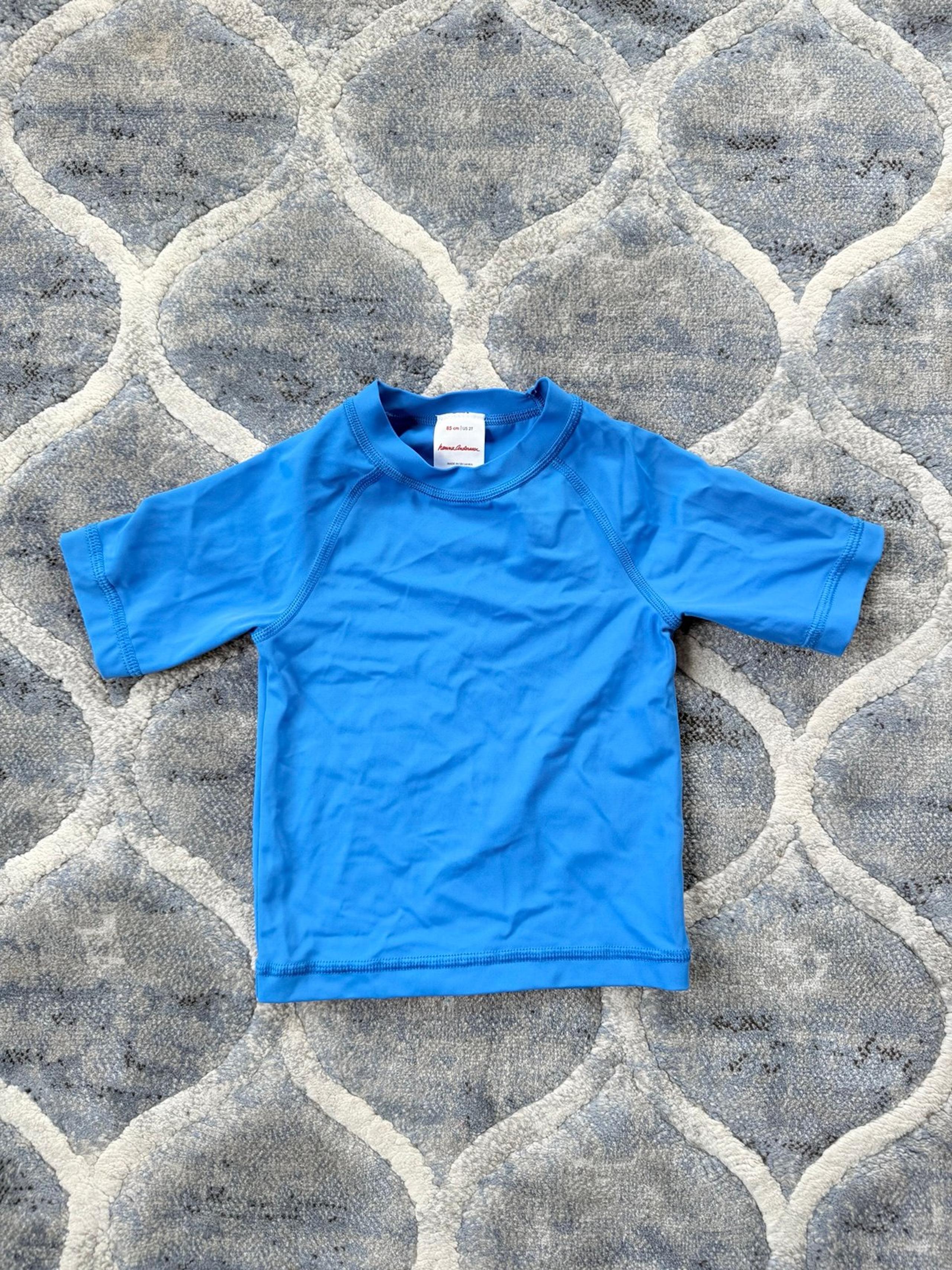 Hanna Andersson Short Sleeve Rash Guard Equator Blue 2T