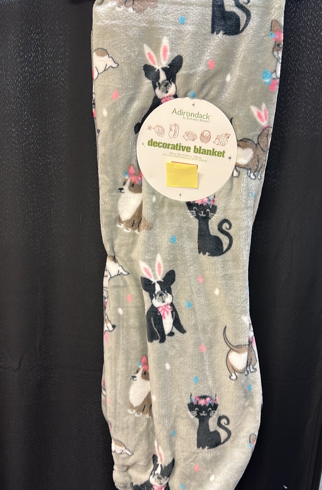 Easter bunny frenchie throw blanket