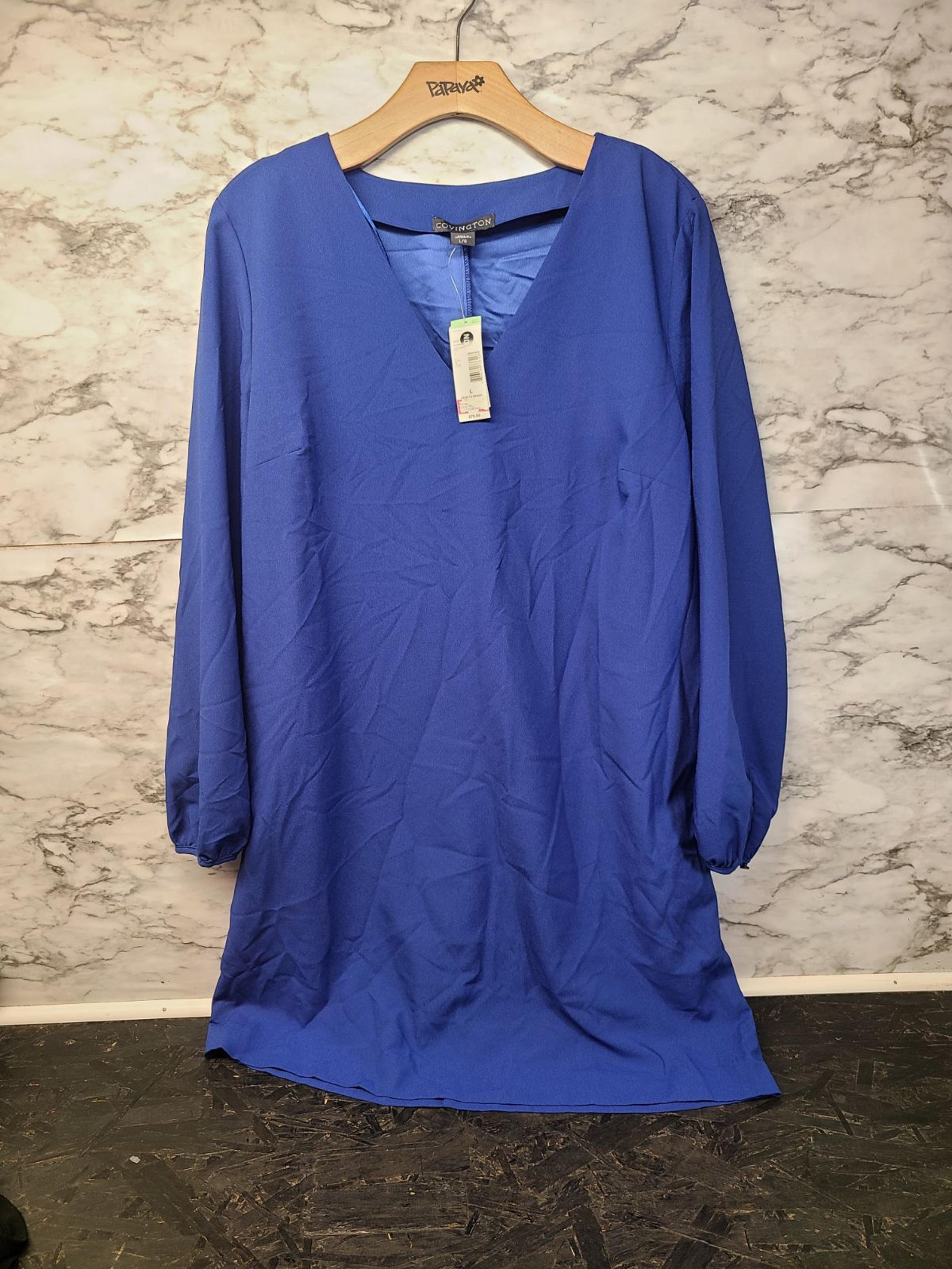 Covington Womens Dress Longsleeve Blue