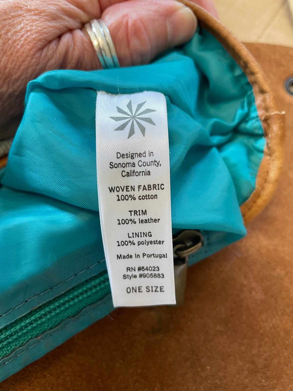 Athleta Leather and Canvas Crossbody Bag