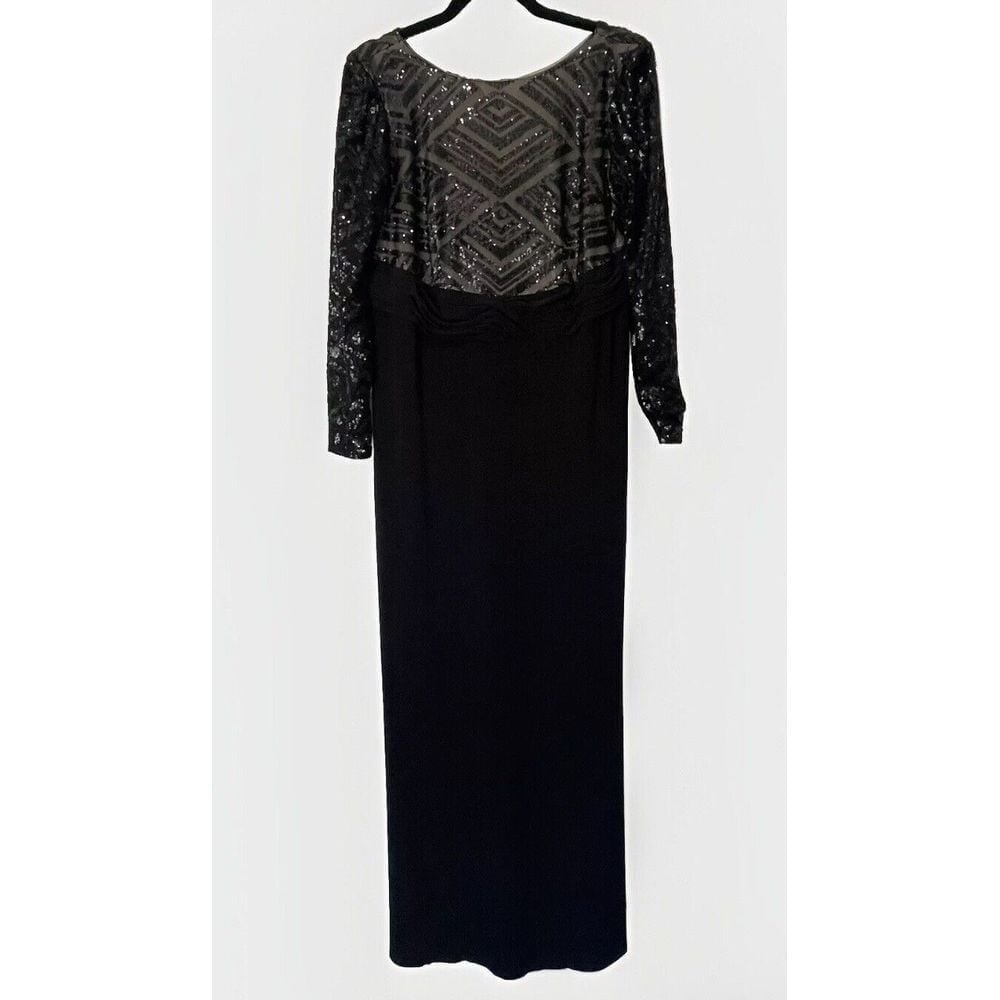 Cachet Dress Womens Size 14 Black Formal Sequin Whimsigoth Dark Fairy Romantic