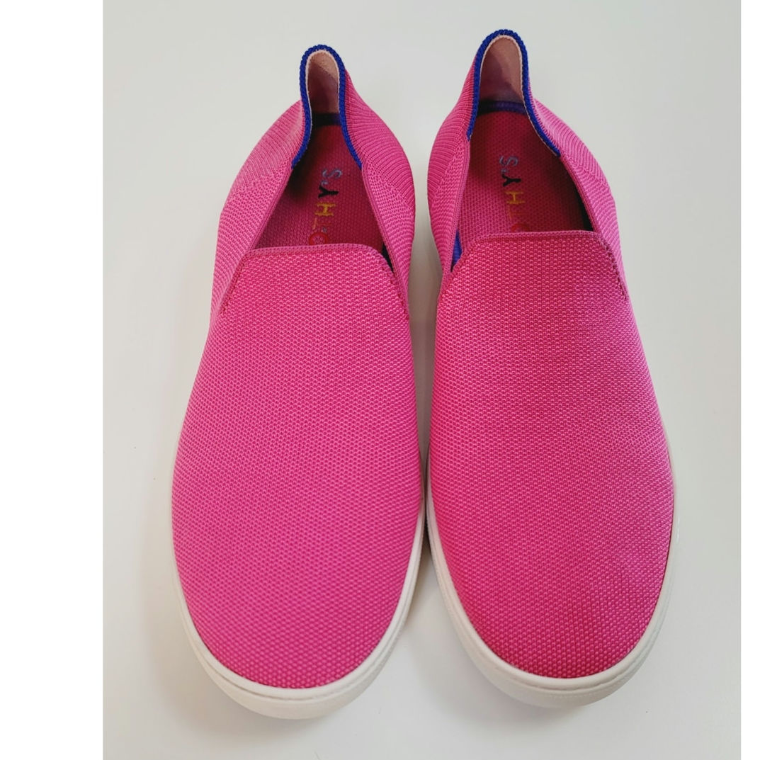 ROTHY'S SLIP ON SNEAKERS IN HOT PINK, SZ 12