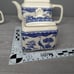 Vintage Wade Blue & White Crane Pattern Lidded Teapot Creamer Lidded Sugar