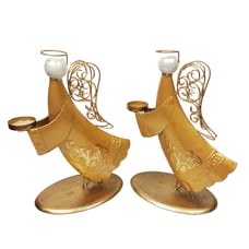 Limited Edition Gold Metal Angel Silhouette Votive Candle Holders Christmas 14