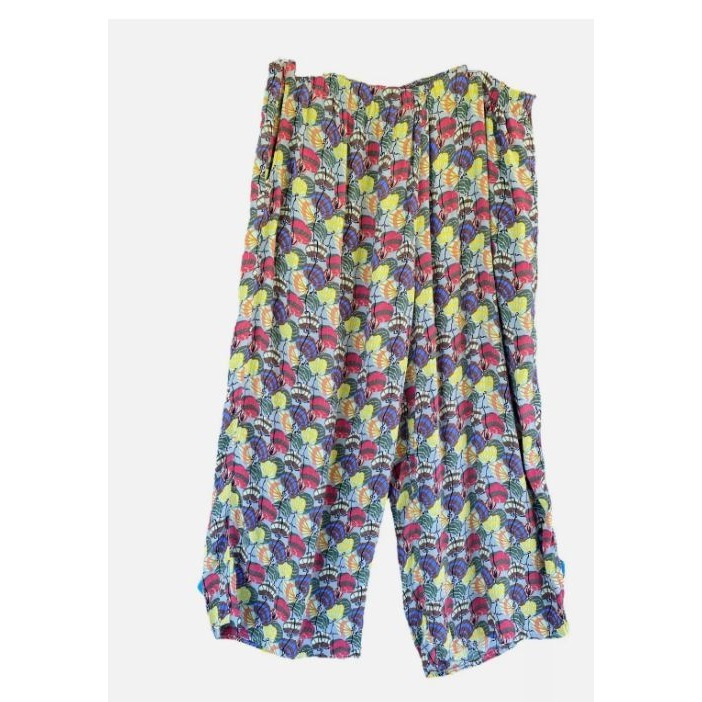 FLAX by Jeanne Engelhart Thinking Tropics Pants -M- Psychedelic Squash Rayon