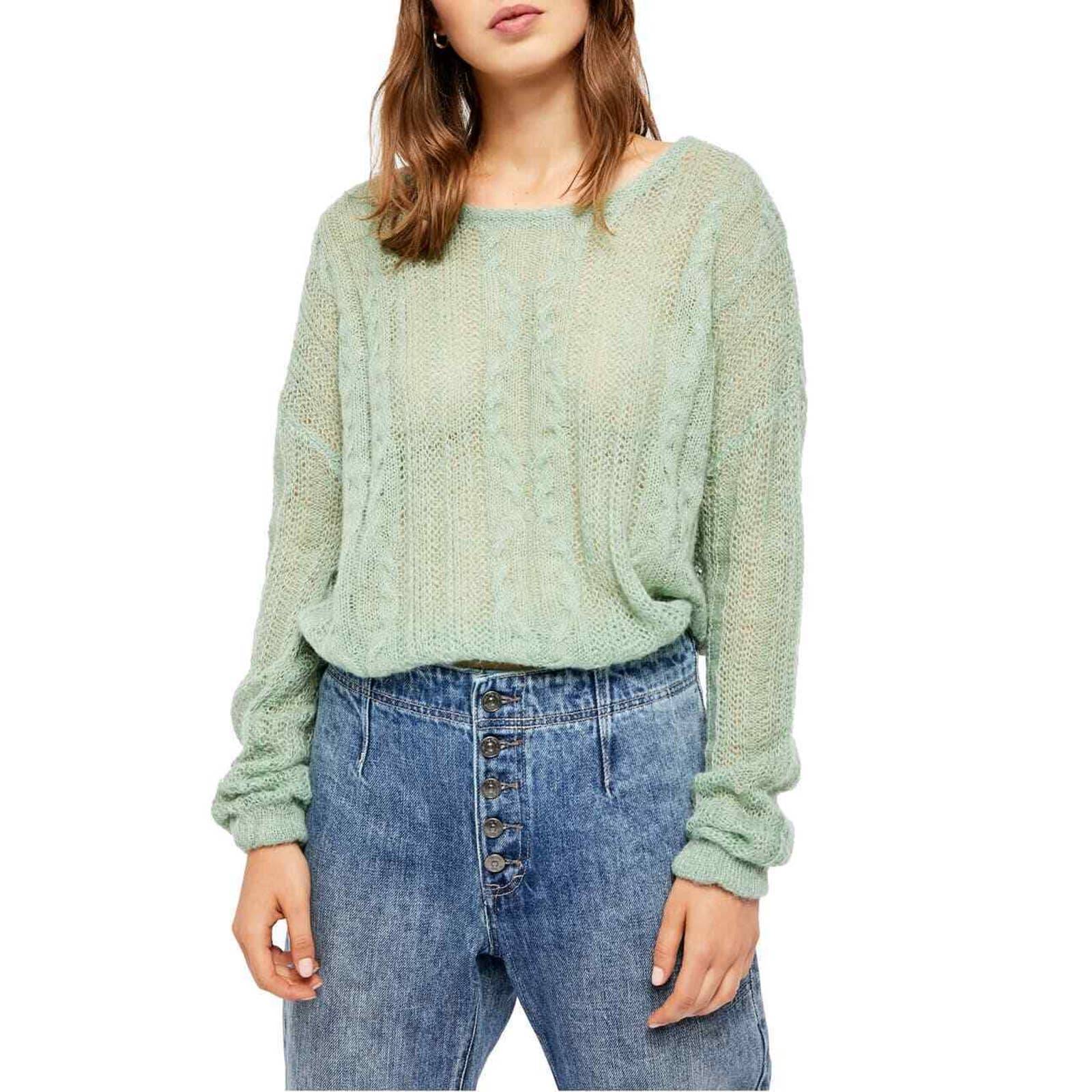 Free People Angel Sweater M Mint Combo