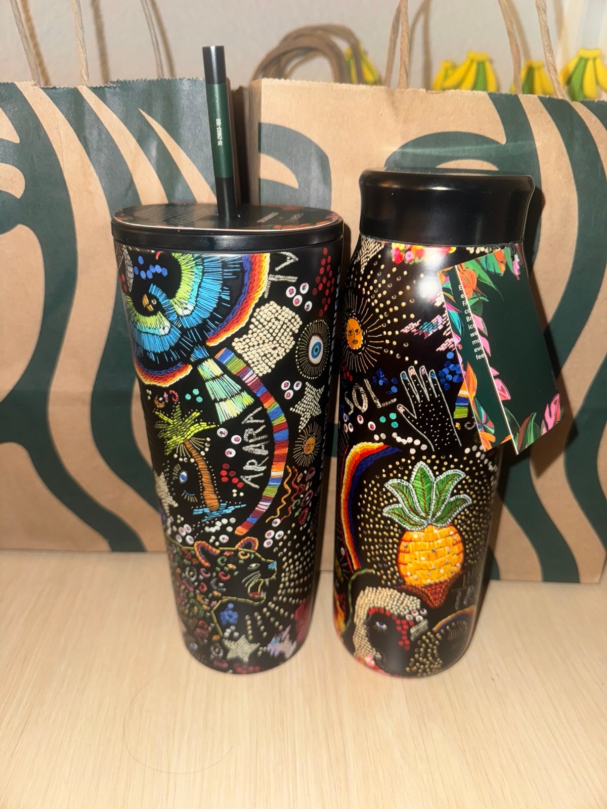 Starbucks x Farm Rio Floral Tumbler Set of Two (2) Cups Limited Edition BNWT