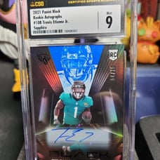 Travis Etienne 2021 Panini Black RC Rookie CSG 9 10 Auto /10 Jaguars