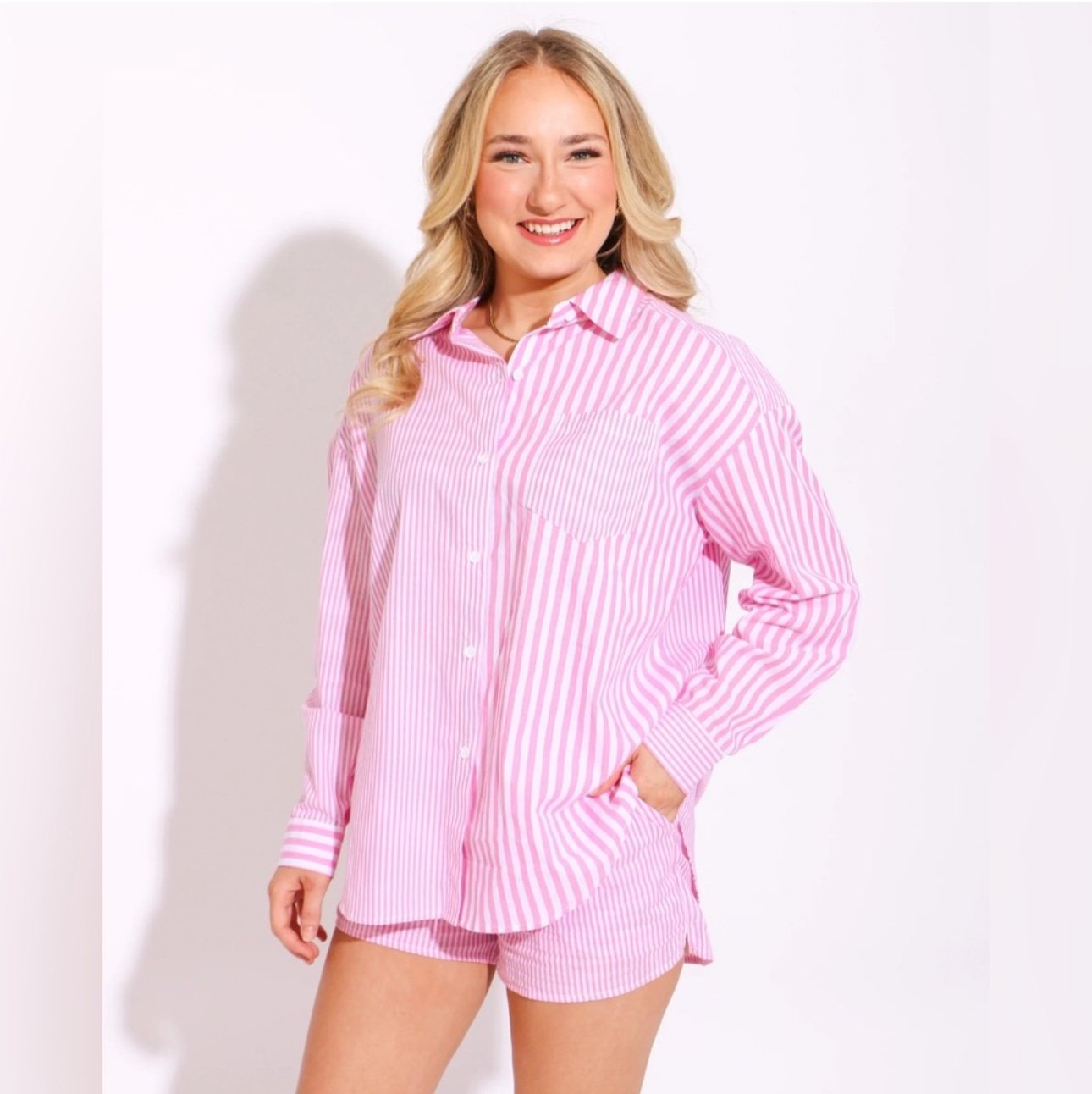 Pink Stripes Mode Set Size Large