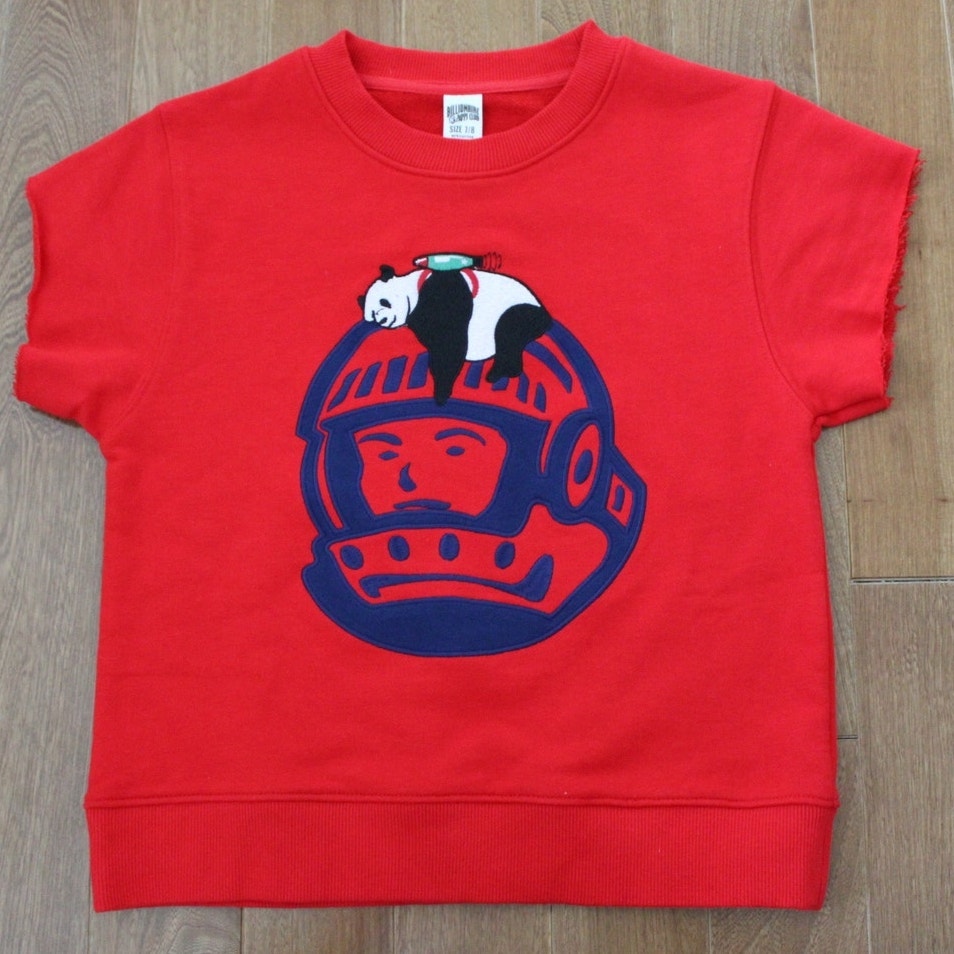 Billionaire Boys Club Short Sleeve Red Sweatshirt Embroidery Astronaut Panda 7/8