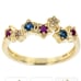 NEW 10k Gold Red Ruby Blue Sapphire White Sapphire STARS SOLID GOLD
