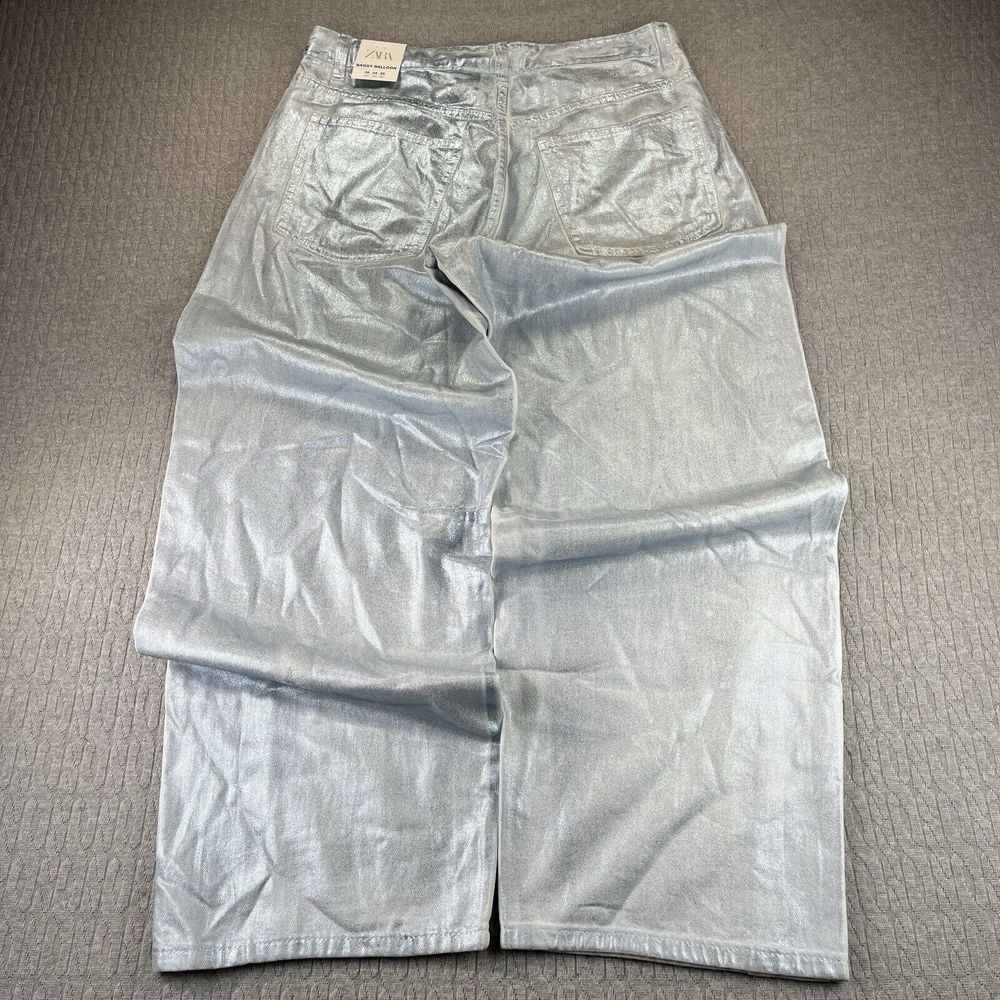ZARA Baggy Wide Leg Women (4) Mid-rise full length (new with tags) glamor pants