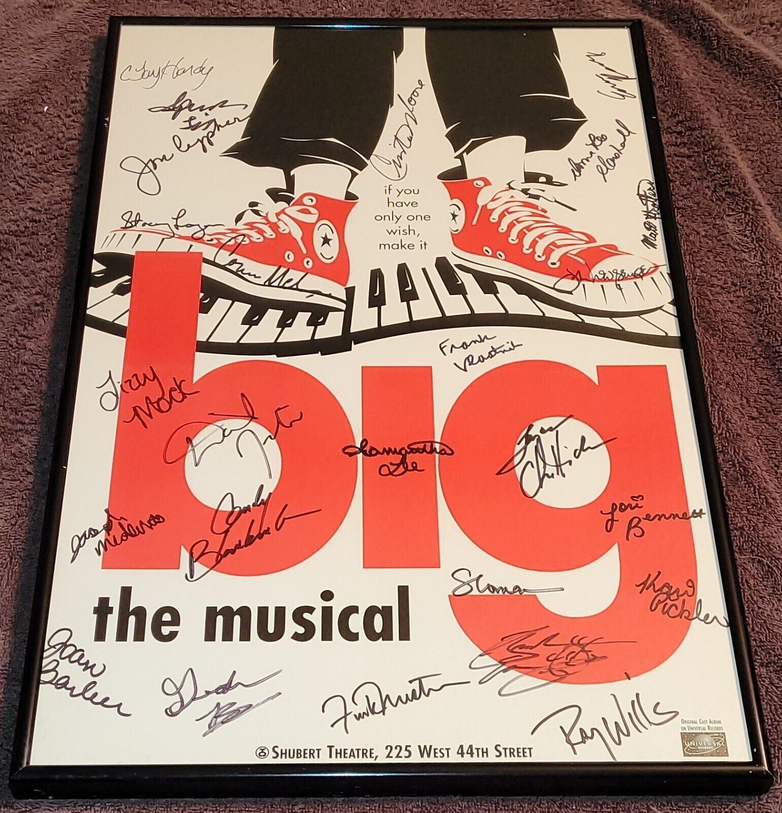 Big the Musical Window Card Broadway Signed by 20+ Cast OBC Authentic & *FRAMED*