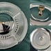 Vintage Chips and Dips Glass Dishes with Lazy Susan Tray
