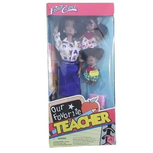 VINTAGE FASHION CORNER OUR FAVORITE TEACHER AFRICAN CLONE DOLL 11 1/2 LUCKY