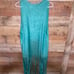 Long Stylish teal sleeveless vest with fringe size OS