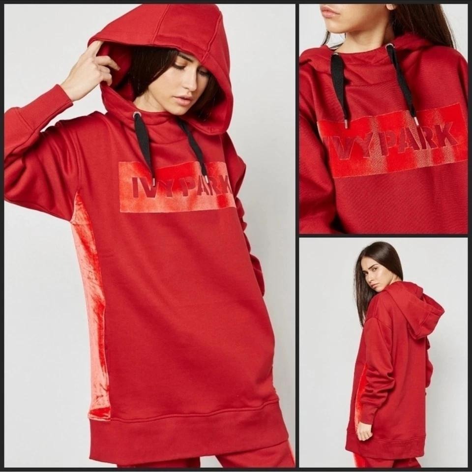 Adidas x Ivy Park Hoodie Dress Womens Size Medium Streetwear Celebrity Velour