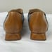Mona Flying Womens Leather Penny Loafers Blue/Brown Square Heeled Slip Ons Sz 10
