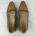 Mona Flying Womens Leather Penny Loafers Blue/Brown Square Heeled Slip Ons Sz 10