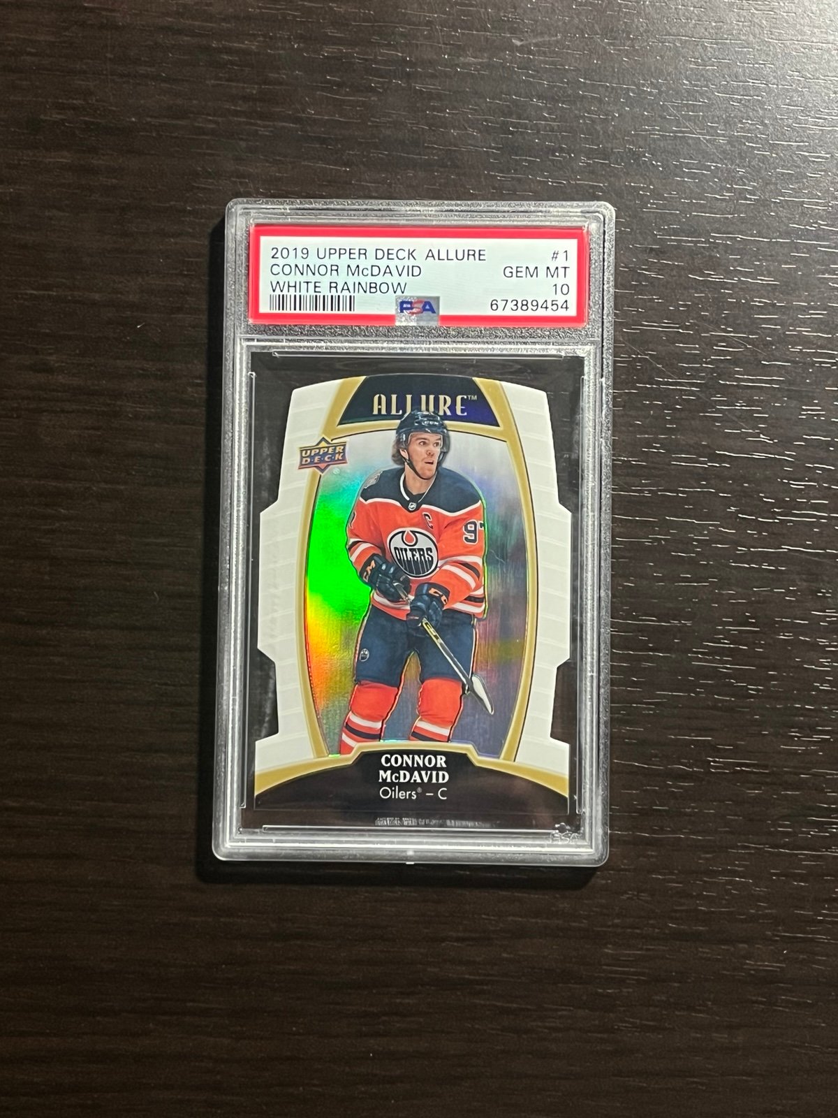 CONNOR MCDAVID 2019-20 Upper Deck Allure White Rainbow DieCut #1 PSA 10 GEM Mint