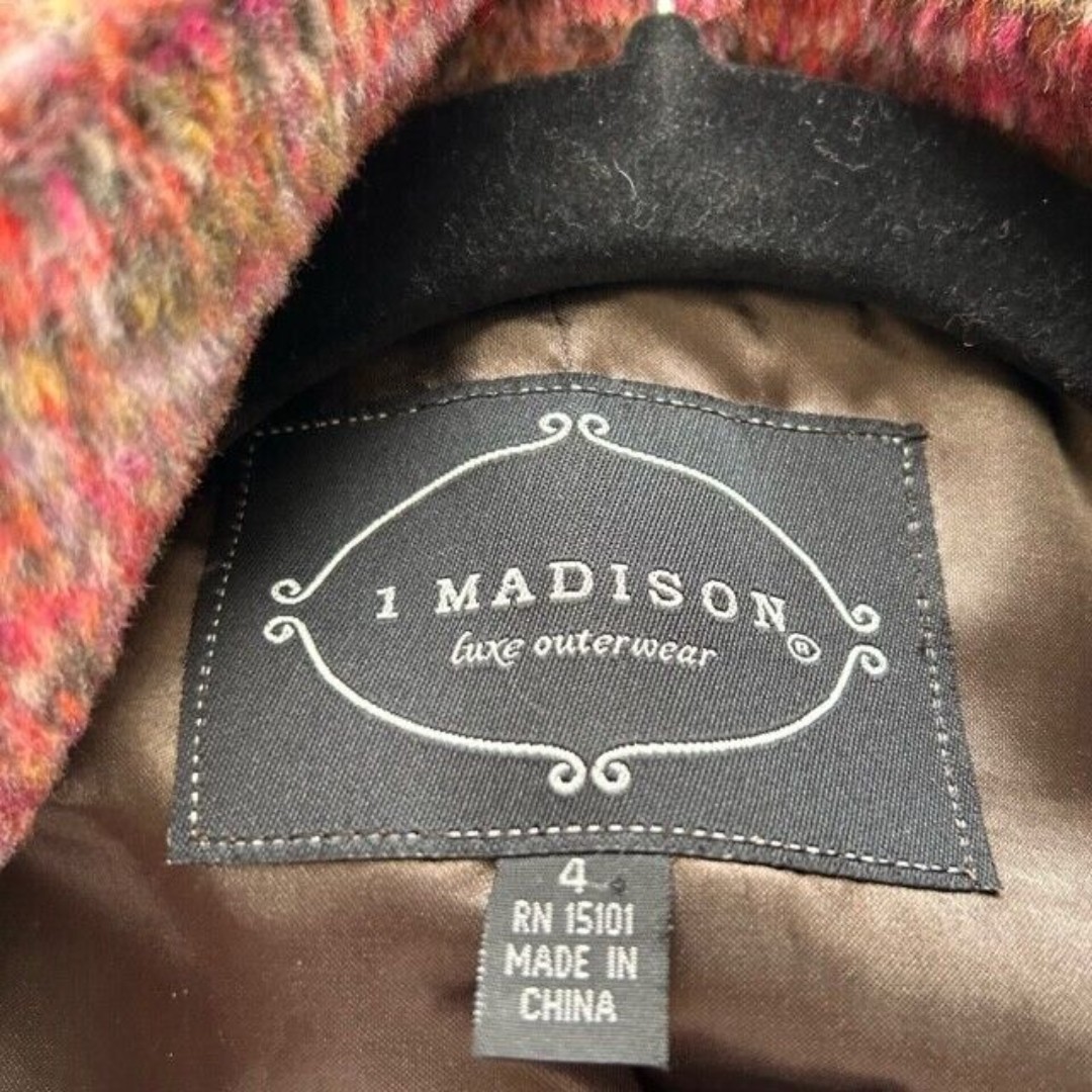 1 Madison Luxe Wool Blend Cape Coat Women s Size 4 Pink Brown Belted Coats