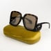 NEW Gucci GG1326S 007 Dark Havana Brown Mirror Oversized Square Women Sunglasses