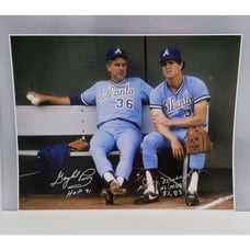 Gaylord Perry Dale Murphy Signed Photo Inscriptions 16X20