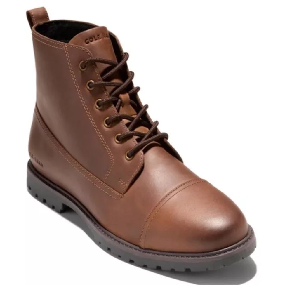 Men's boots Cole Haan Grand+ Men's lug boots-Brown leather size 10.5 NIB