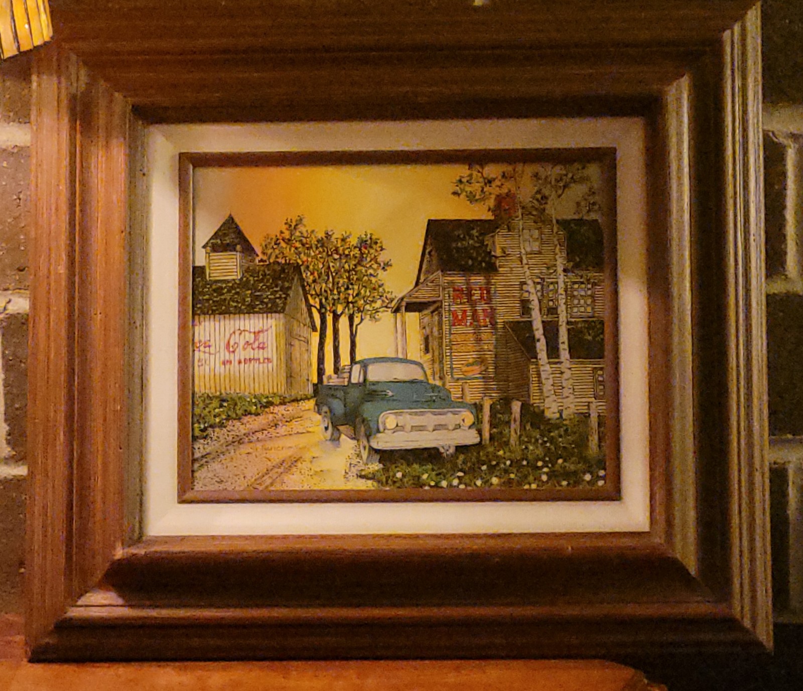 VINTAGE SIGNED H. HARGROVE ORIGINAL OIL ON CANVAS PAINTING COCA-COLA TRUCK