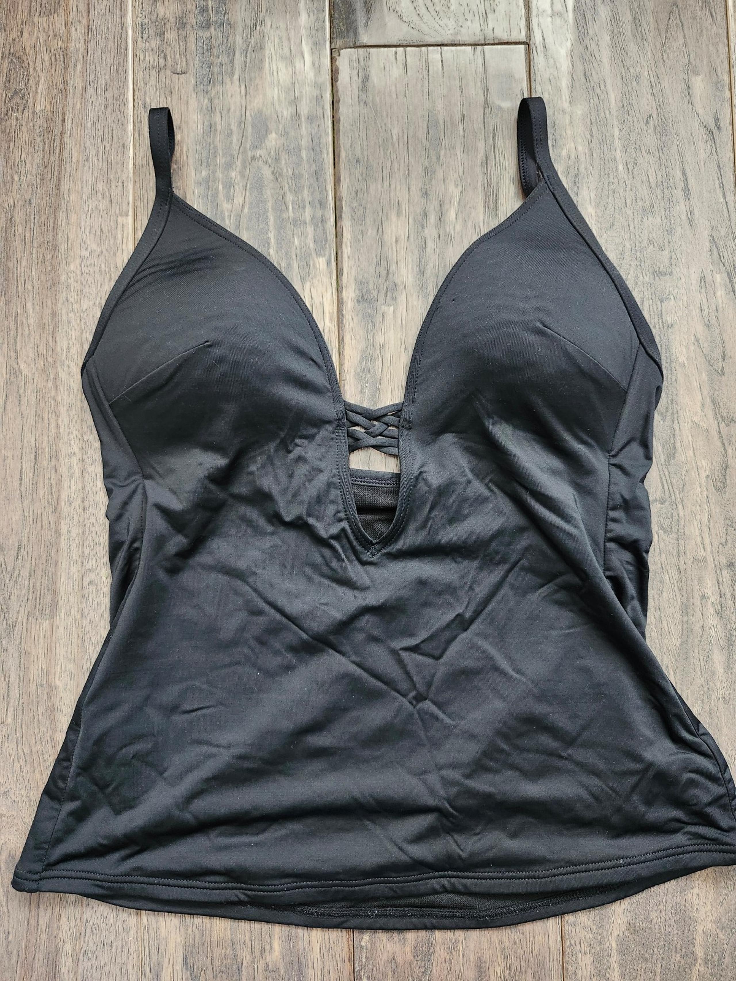 Black Tankini Bathing Suit Top - Women's Size Small