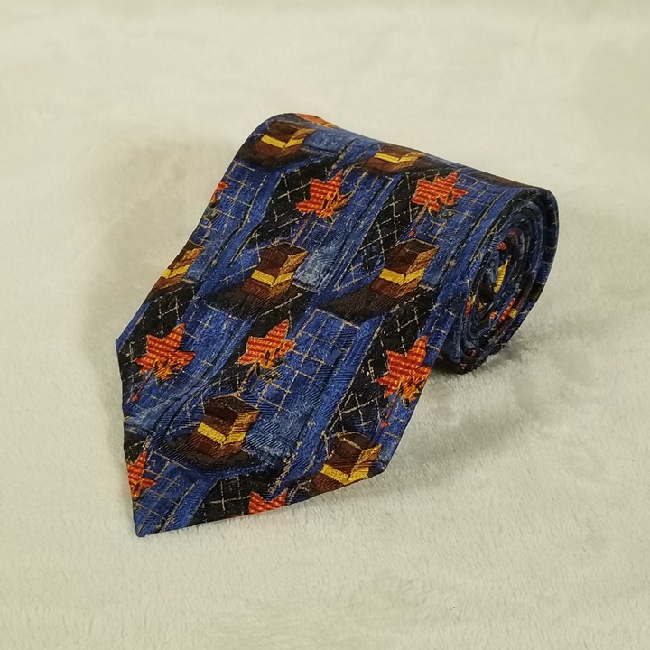 Ermenegildo Zegna Men Tie 100% Silk Made Italy Fall Colors W 3 3/4 by L 58 EUC