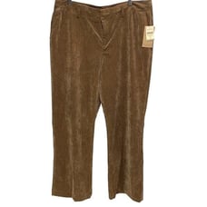 Coldwater Creek Womens Whisper Corduroy Bootcut Trouser Pants Brown Size 16 NWT