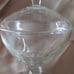 Vintage clear glass EAPG compote square base dish 8 x 5.5