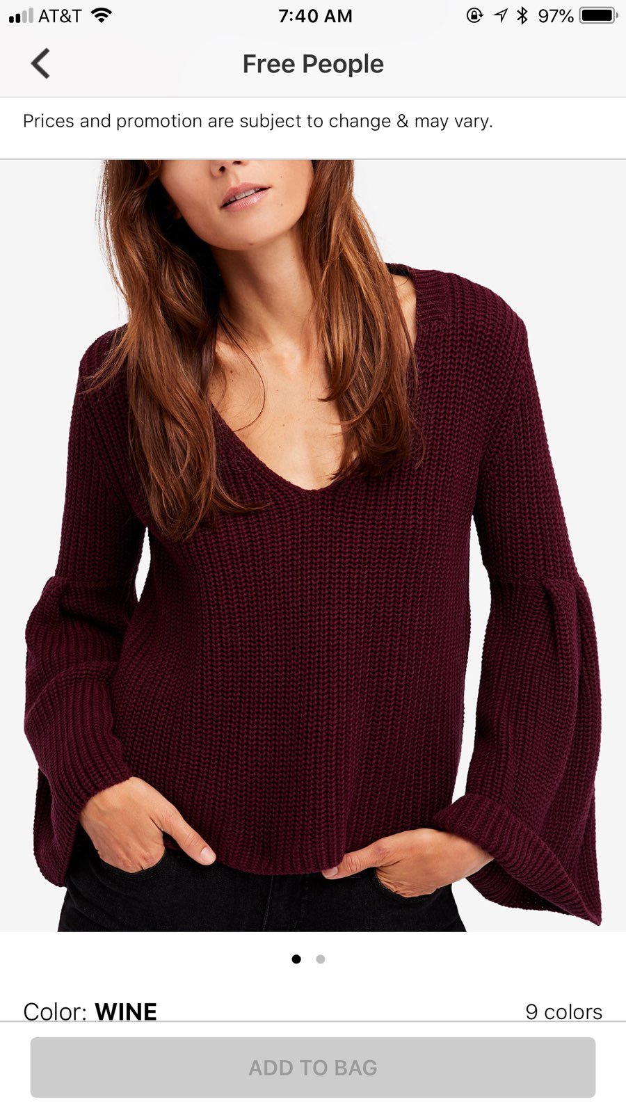 Free People maroon Sweater