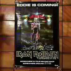 1986 Iron Maiden Somewhere In Time Record Store Promo Poster Rare 48 x 32 New