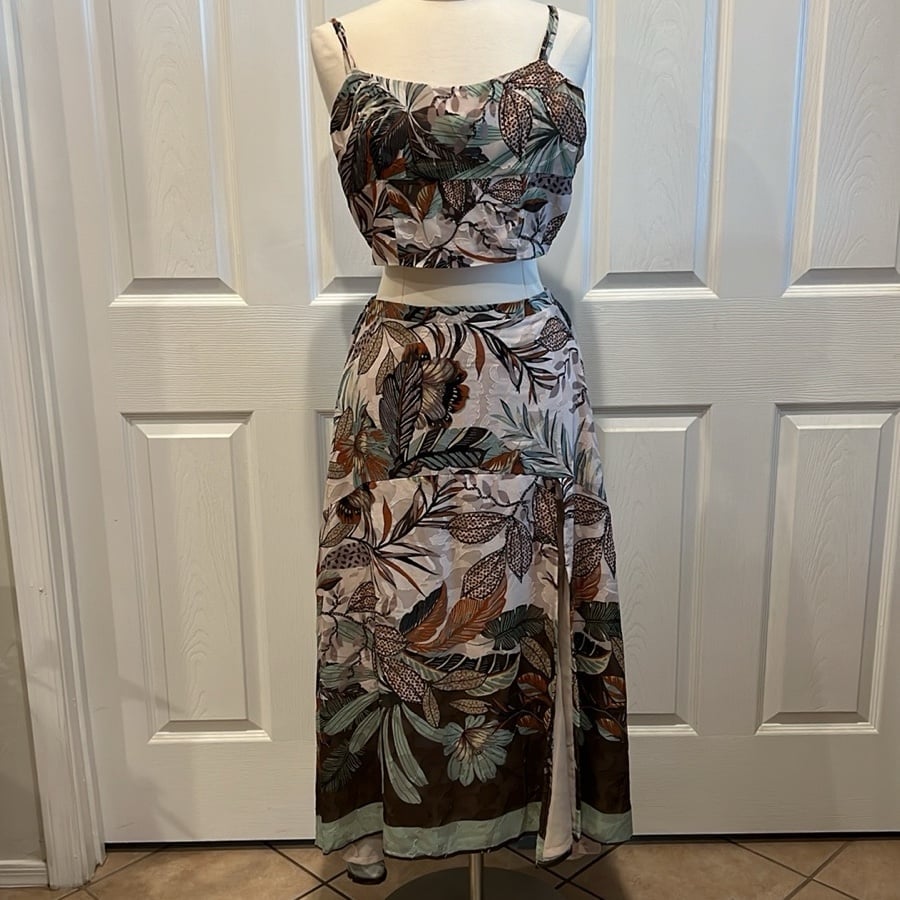 SUPER NATURAL by SECRET MISSION Sandra Midi Skirt Set Tropical Jungle