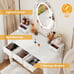 Vanity Table Set with Lighted Mirror Makeup Dressing Table with 10LED Light Led